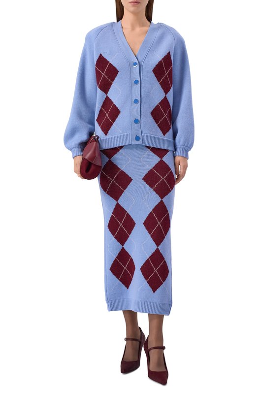 Шерстяной кардиган ROWEN ROSE KNI_RR_K011/KNIT Голубой  KNI_RR_K011/KNIT Фото 2