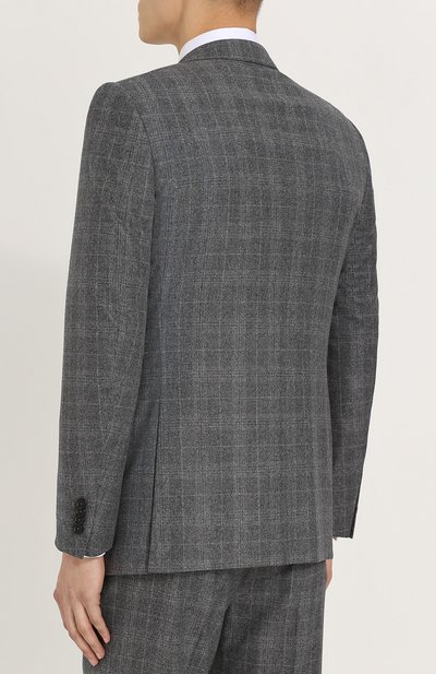 Шерстяной костюм в клетку с пиджаком на двух пуговицах GIORGIO ARMANI, арт. ZSVI5R/ZS138, фото 3