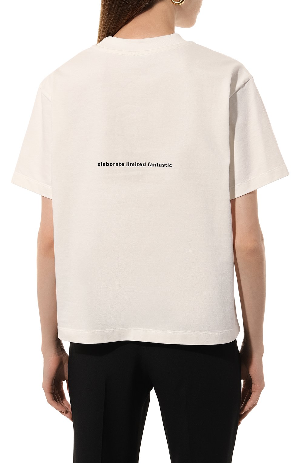 Хлопковая футболка SASHAVERSE молочного цвета по цене 18900 руб., арт. TS003/TK/3306.101/W25, фото 4 Хлопковая футболка SASHAVERSE, арт. TS003/TK/3306.101/W25, фото 4