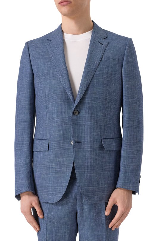 Костюм из шерсти и шелка Zegna 221225/949503A9 Синий  221225/949503A9 Фото 4