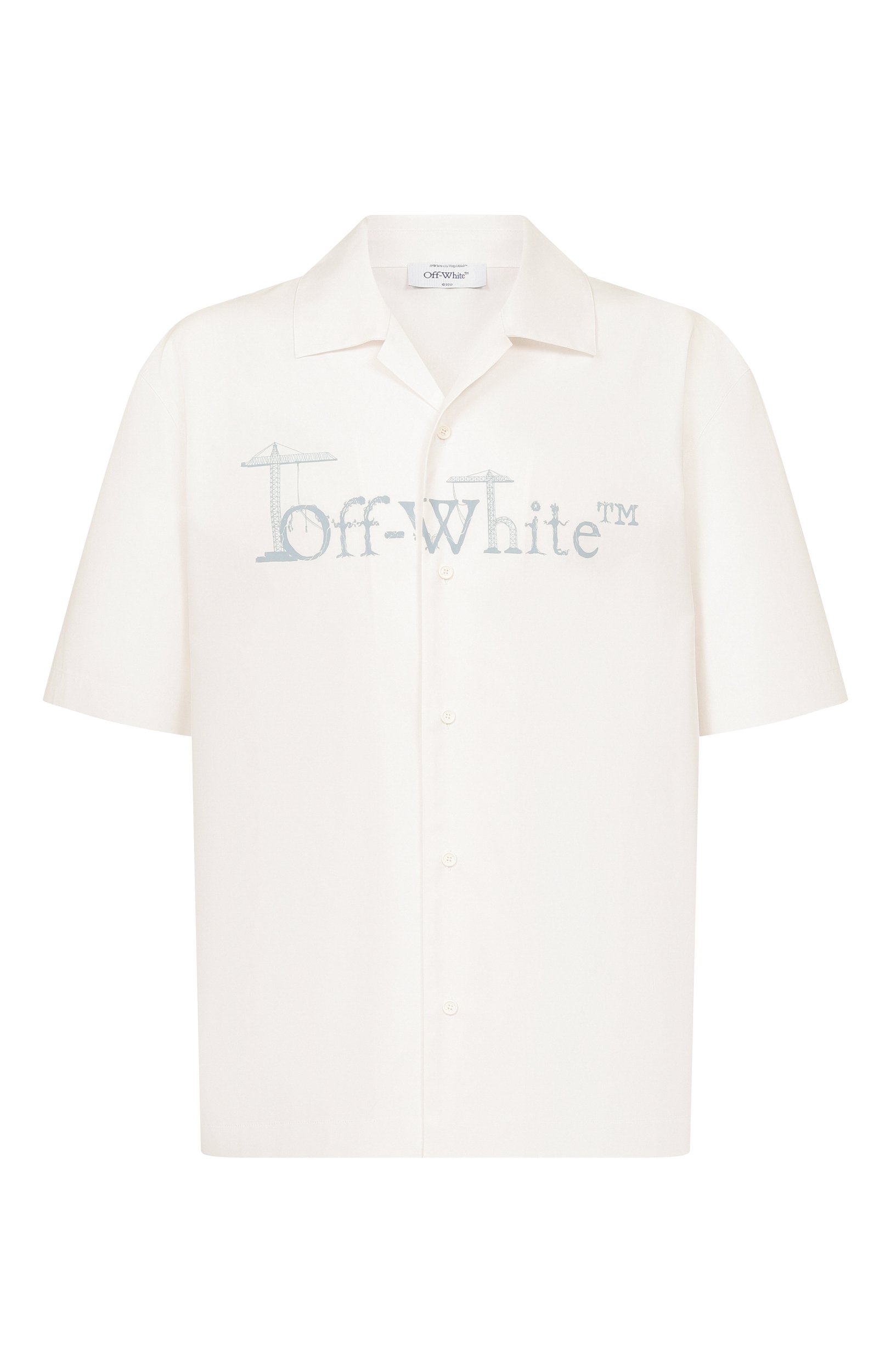 Хлопковая рубашка OFF-WHITE белого цвета по цене 69950 руб., арт. 0MGG01QF26FAB0011, фото 1 Хлопковая рубашка OFF-WHITE, арт. 0MGG01QF26FAB0011, фото 1