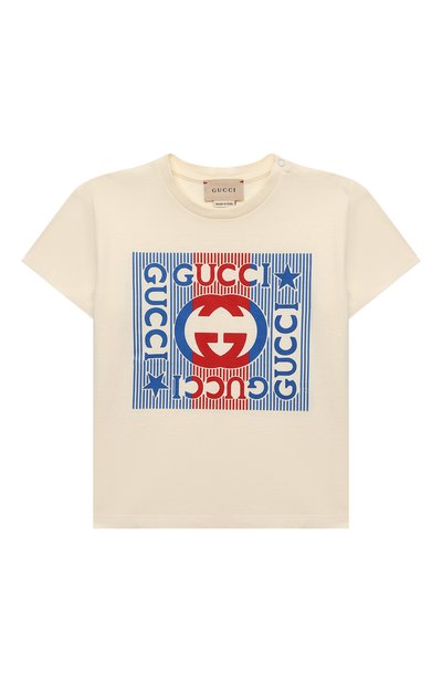 Хлопковая футболка GUCCI, арт. 576871/XJDZ8/9-12M, фото 1