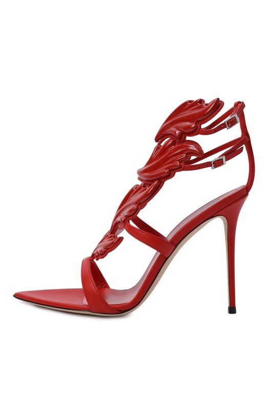 Кожаные босоножки Intrigo 105 Giuseppe Zanotti Design E600060/NAPPA TEA Красный  E600060/NAPPA TEA Фото 4