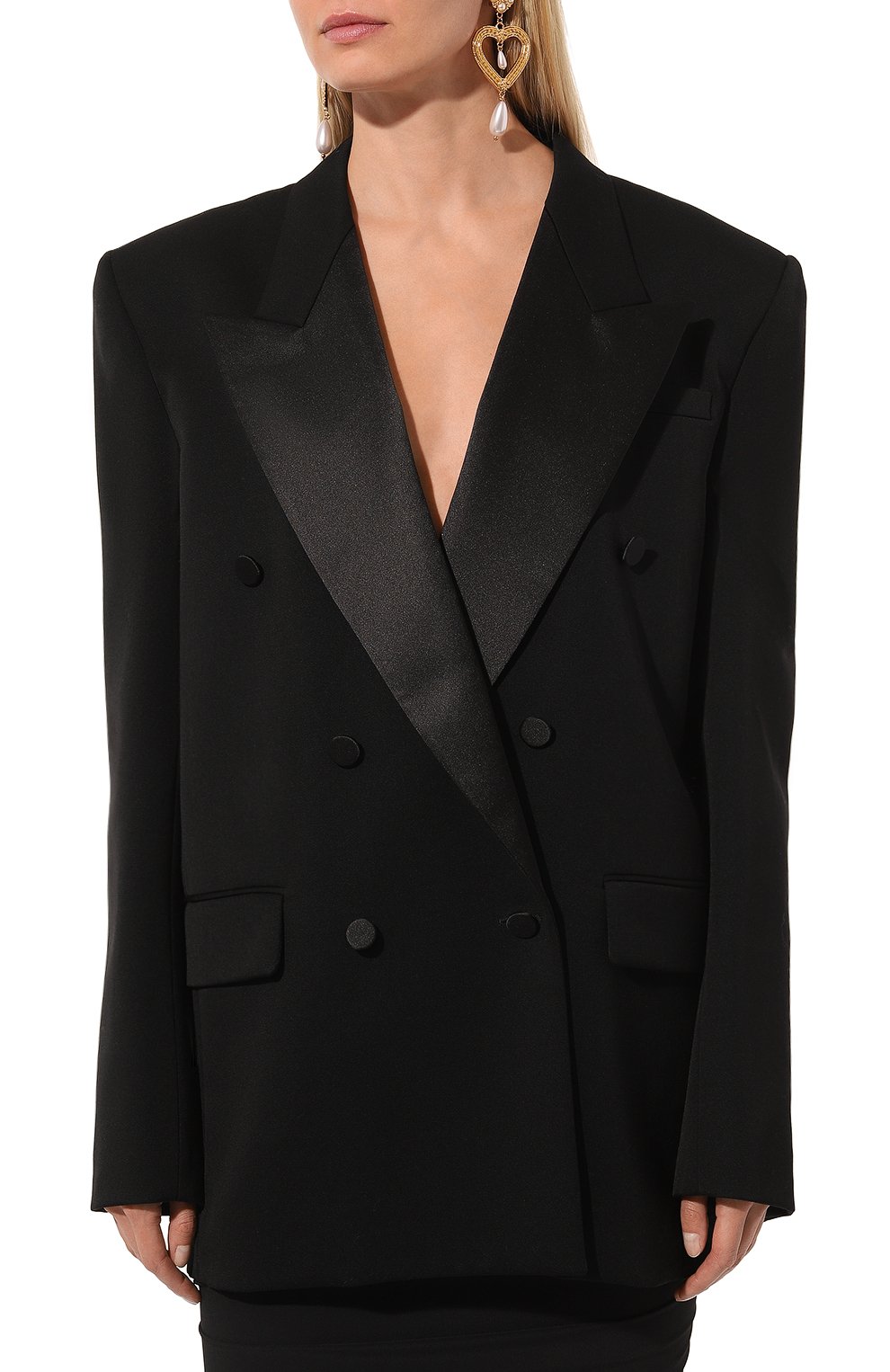 Шерстяной жакет SAINT LAURENT черного цвета по цене 439000 руб., арт. 760580/Y7E63, фото 3 Шерстяной жакет SAINT LAURENT, арт. 760580/Y7E63, фото 3