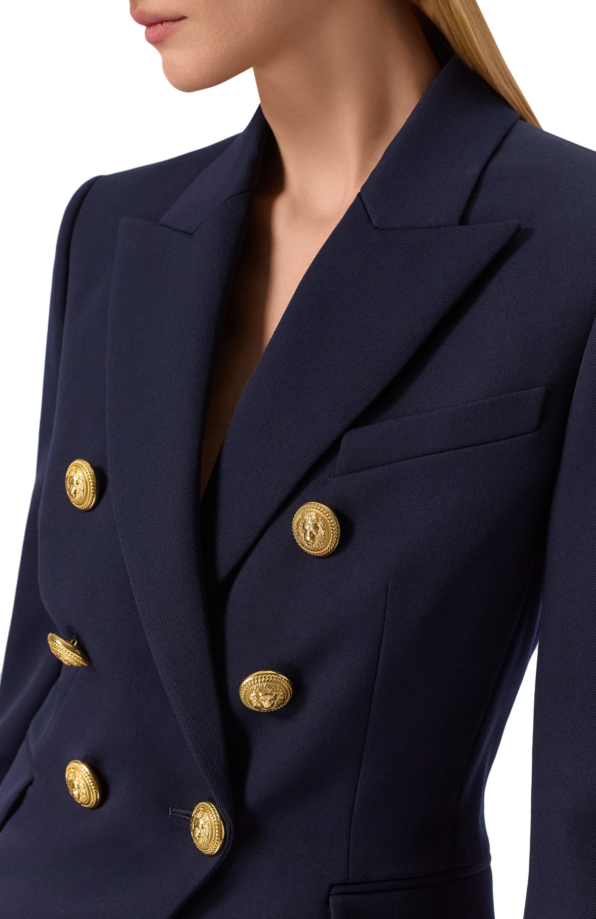 Шерстяной жакет BALMAIN синего цвета по цене 276000 руб., арт. XF1SG000/WB08, фото 5 Шерстяной жакет BALMAIN, арт. XF1SG000/WB08, фото 5