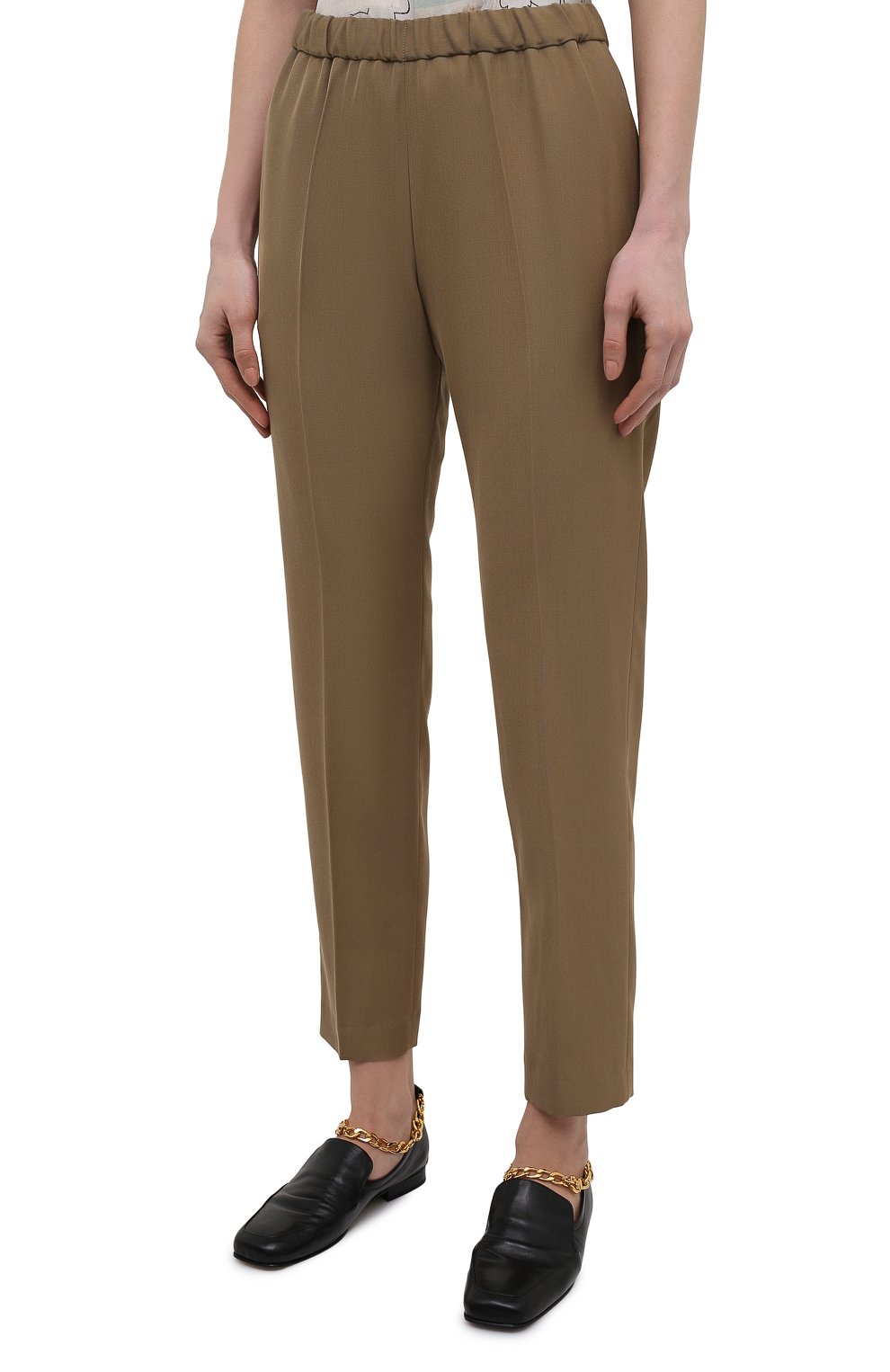 Брюки из шерсти и вискозы DRIES VAN NOTEN хаки цвета по цене 53950 руб., арт. 211-10909-2301, фото 3 Брюки из шерсти и вискозы DRIES VAN NOTEN, арт. 211-10909-2301, фото 3