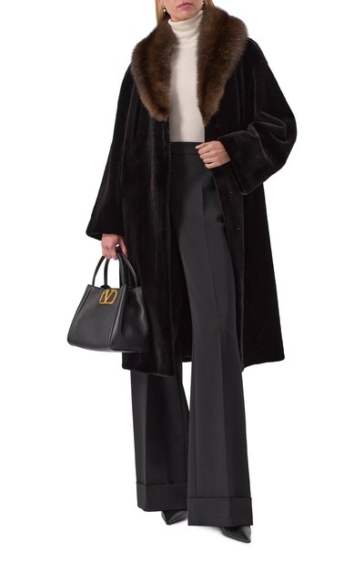 Шуба из норки с воротником из соболя VICTORIA KUSENKOVA, арт. 701513502447, фото 2