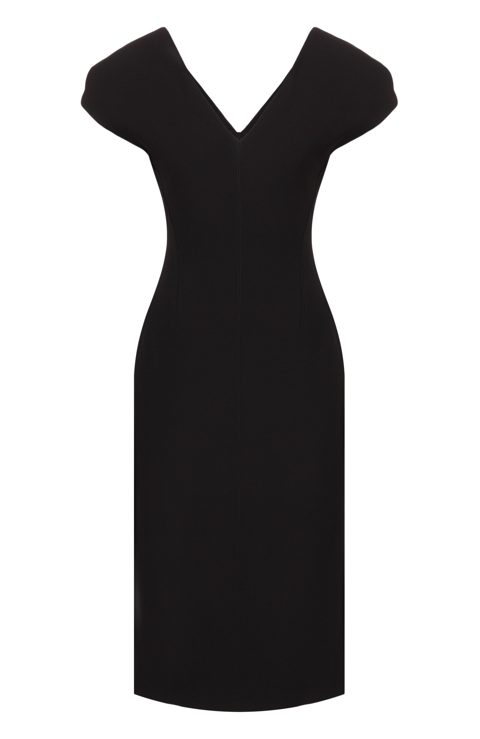 Шерстяное платье JIL SANDER черного цвета по цене 299000 руб., арт. J02CT0707/J40379, фото 1 Шерстяное платье JIL SANDER, арт. J02CT0707/J40379, фото 1
