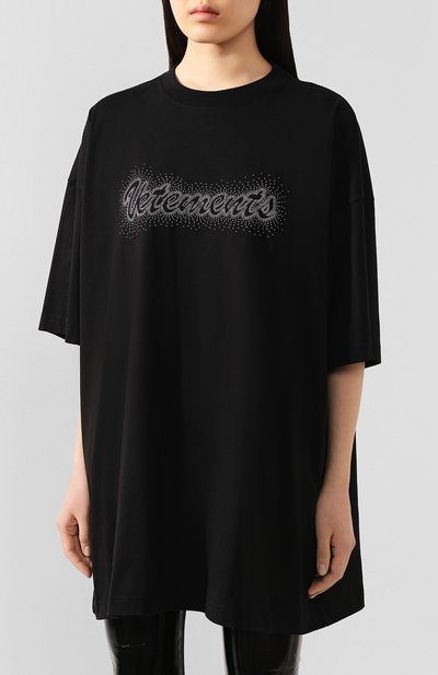 Хлопковая футболка VETEMENTS, арт. SS20TR420 1612/W/BLACK, фото 3