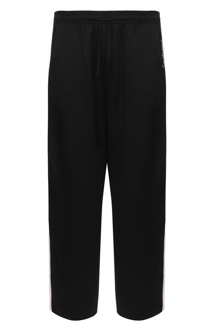 Мужские брюки SAINT LAURENT черного цвета, арт. 737560Y3G36 1000 | Фото 1 (Материал сплава: Проставлено; Длина (брюки, джинсы): Стандартные; Материал внешний: Синтетический материал; Драгоценные камни: Проставлено)
