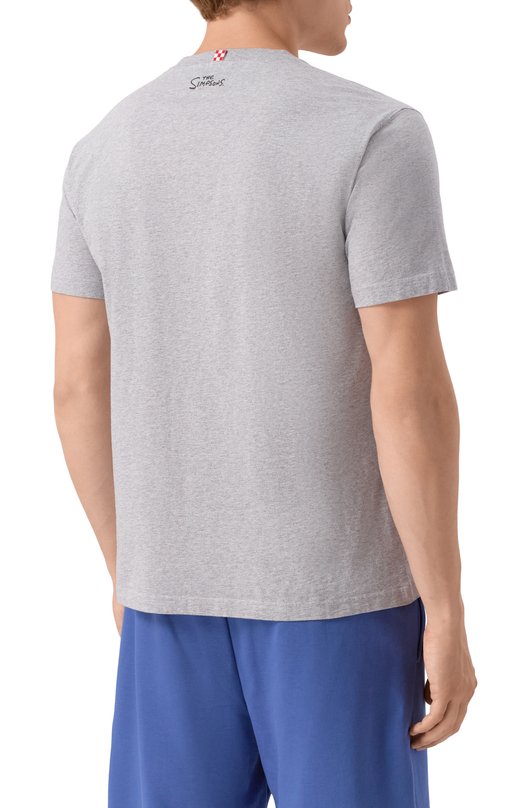 Хлопковая футболка MC2 Saint Barth STBM TSHIRT MAN/02578H Серый  STBM TSHIRT MAN/02578H Фото 4