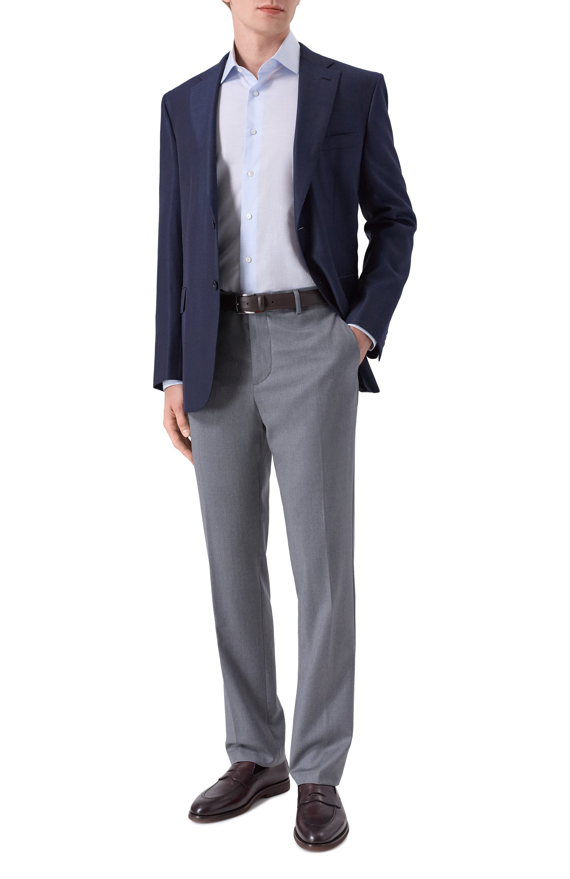 Сорочка из хлопка и льна ZILLI светло-голубого цвета по цене 117500 руб., арт. F0RC01M010204270U, фото 2 Сорочка из хлопка и льна ZILLI, арт. F0RC01M010204270U, фото 2