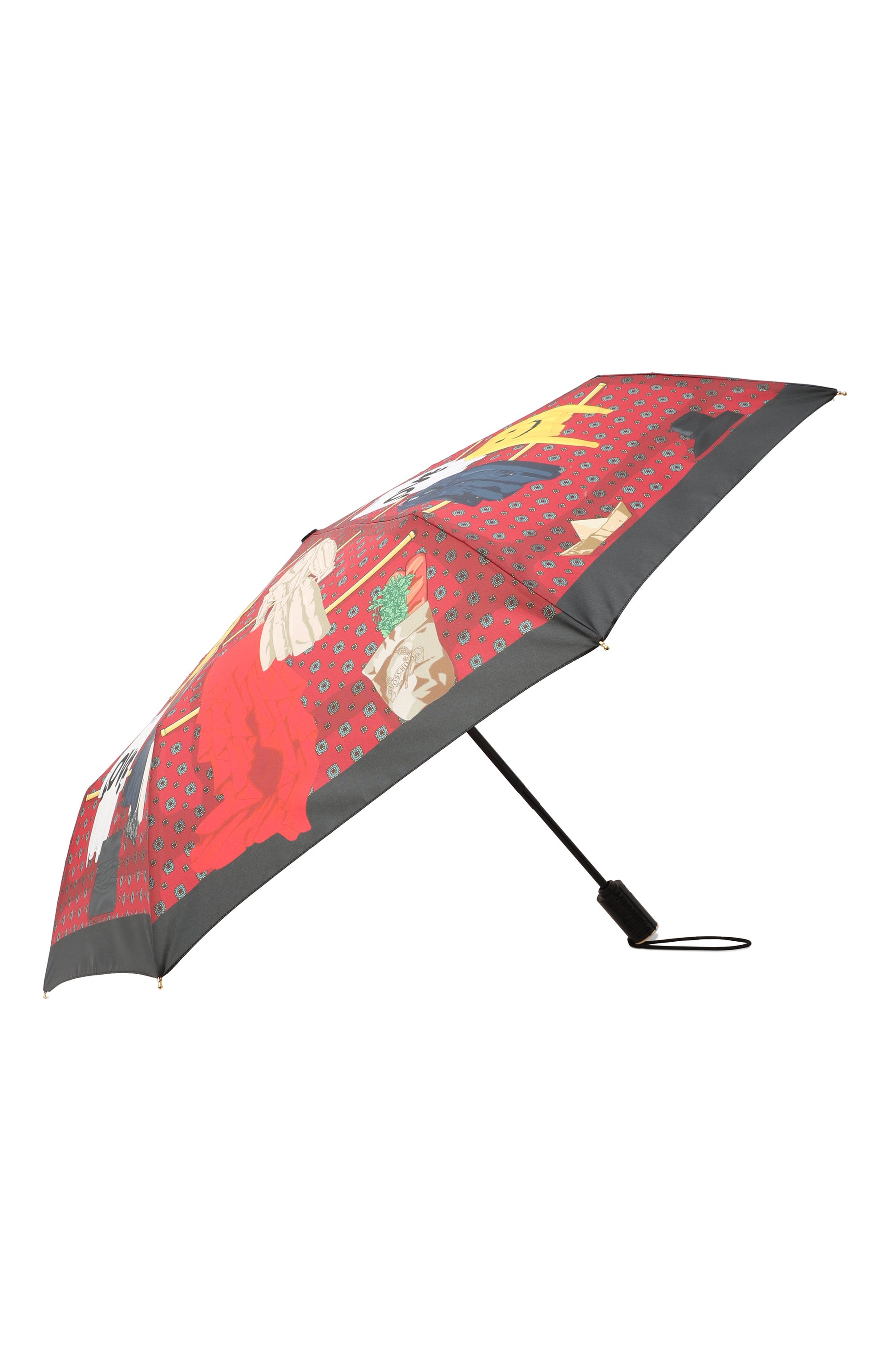 Складной зонт MOSCHINO красного цвета по цене 14300 руб., арт. 9155-0PENCL0SEA, фото 2 Складной зонт MOSCHINO, арт. 9155-0PENCL0SEA, фото 2
