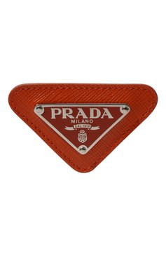 Мужская кожаный значок PRADA оранжевого цвета, арт. 2IS061-QHH-F0S73 | Фото 1 (Материал: Натуральная кожа; Материал сплава: Проставлено; Нос: Не проставлено)