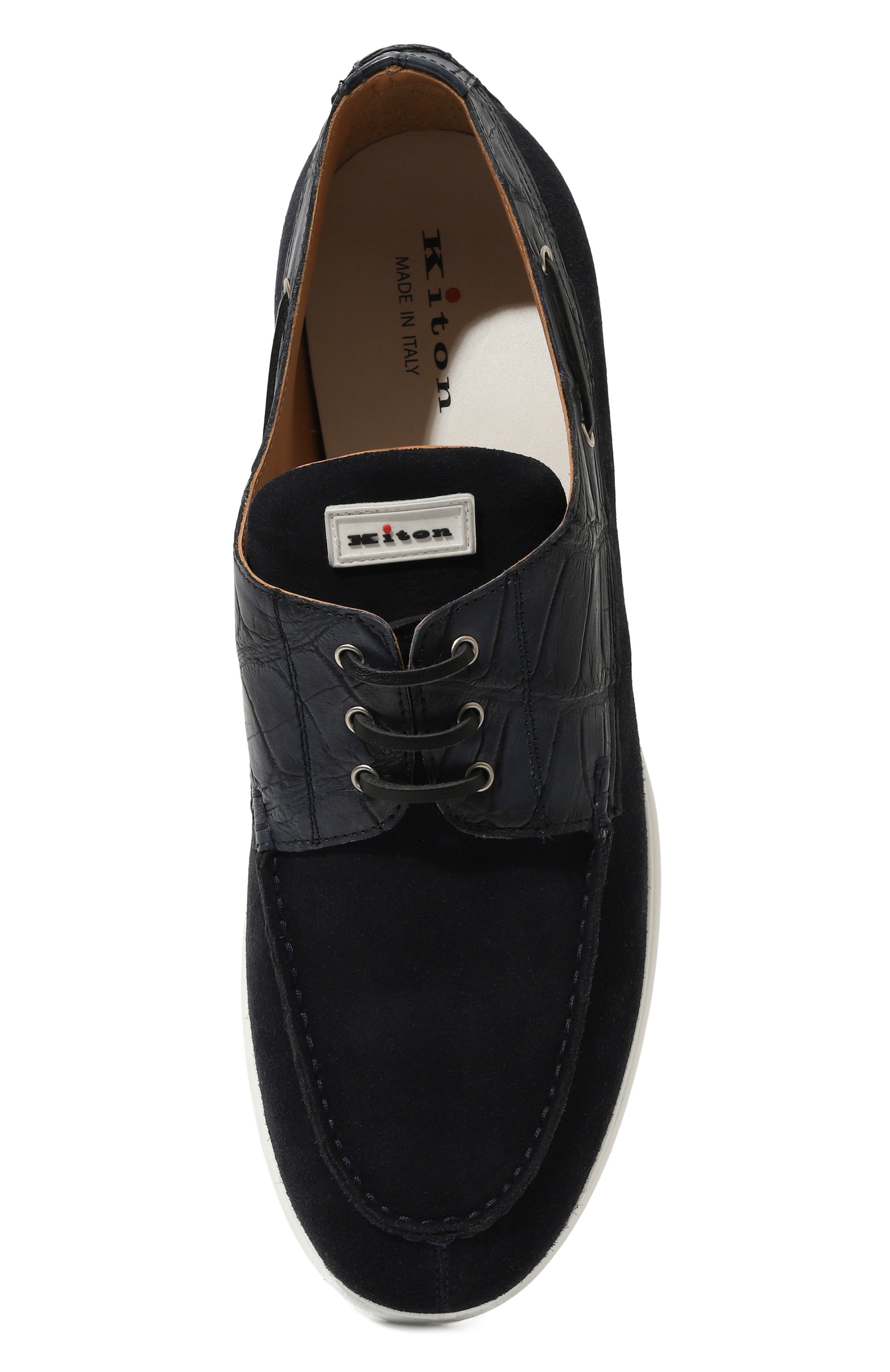 Топсайдеры с отделкой из кожи аллигатора KITON, арт. USSA085N00978, фото 6