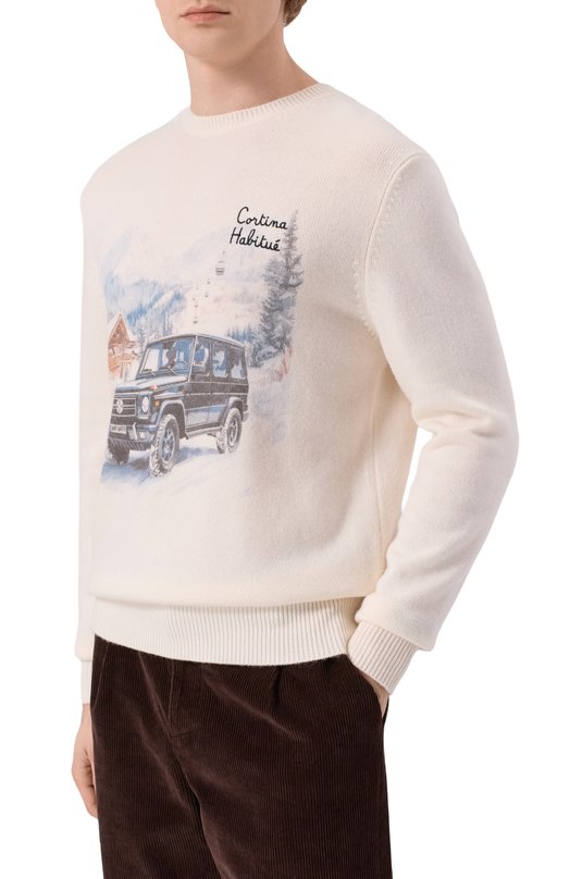 Джемпер из шерсти и вискозы MC2 Saint Barth HER0022-01580I/HER0N PRINT Кремовый  HER0022-01580I/HER0N PRINT Фото 3