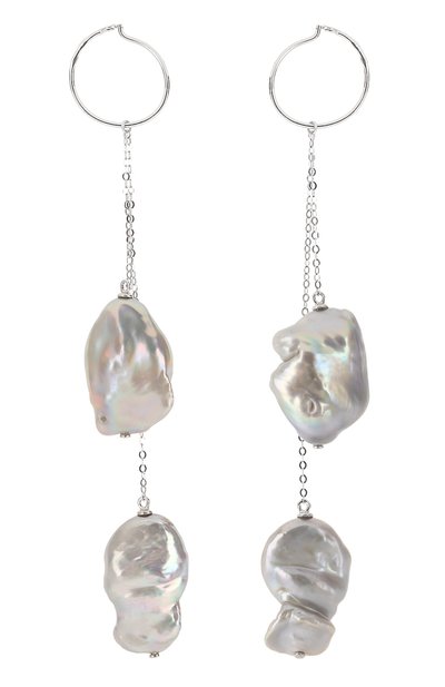 Двойные серьги с серым барочным жемчугом MOONKA, арт. per-der-g, фото 1