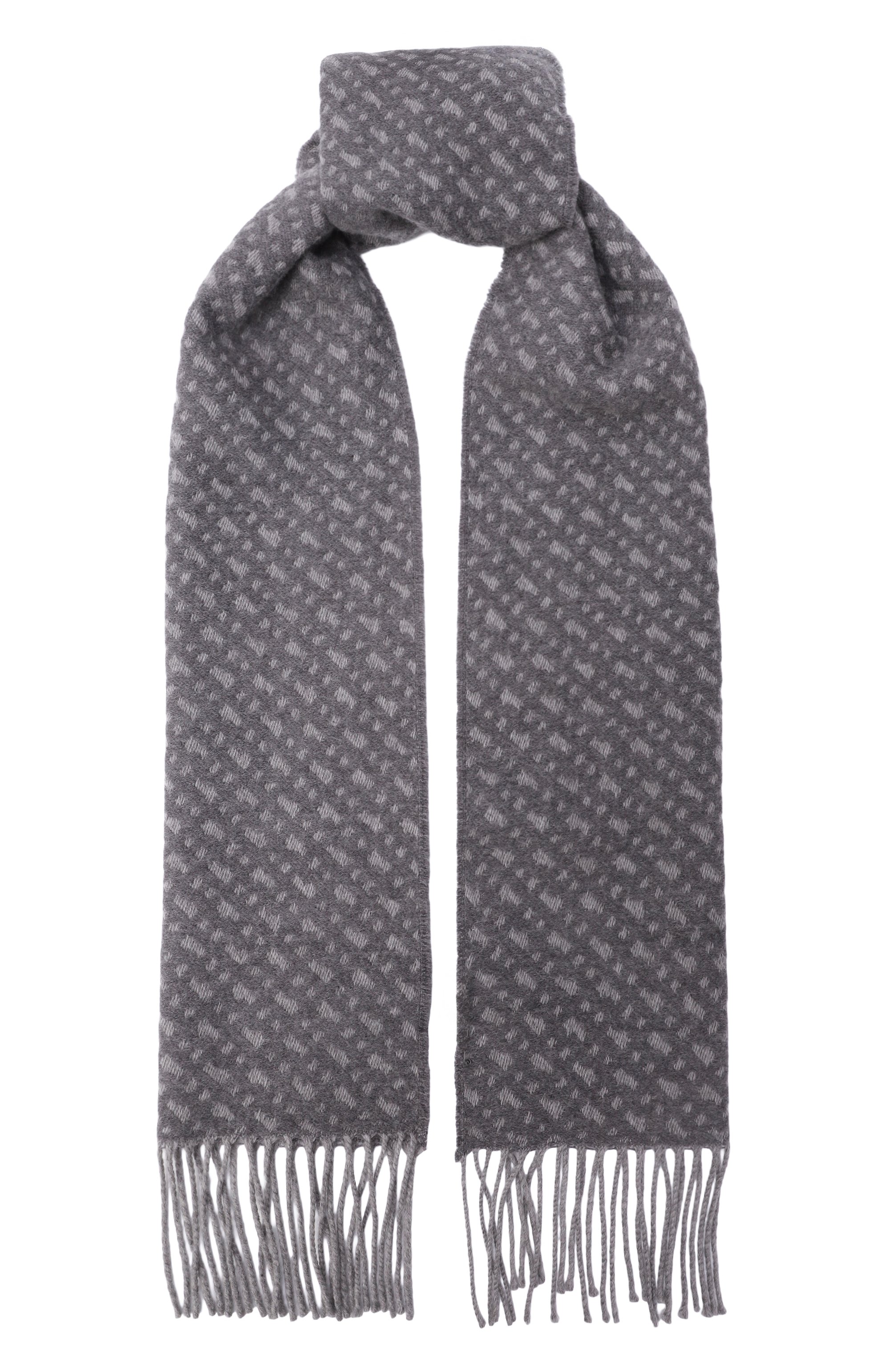 Шерстяной шарф BOSS серого цвета по цене 13600 руб., арт. 50549851, фото 1 Шерстяной шарф BOSS, арт. 50549851, фото 1