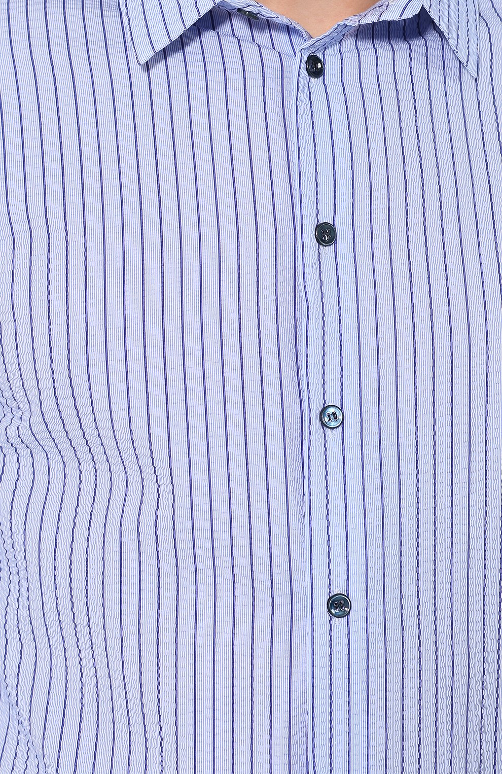 Хлопковая рубашка с воротником кент GIORGIO ARMANI синего цвета по цене 65400 руб., арт. 8WGCCZ97/TZ228, фото 5 Хлопковая рубашка с воротником кент GIORGIO ARMANI, арт. 8WGCCZ97/TZ228, фото 5