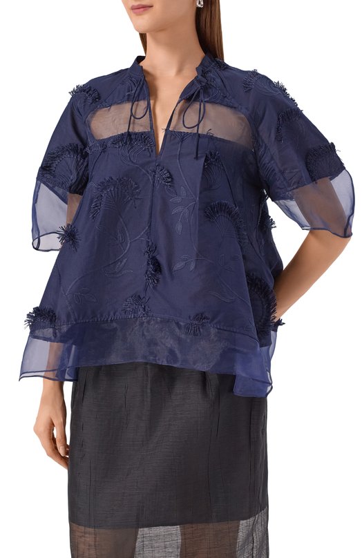 Хлопковая блузка 3.1 Phillip Lim P251-21712FCV Синий  P251-21712FCV Фото 3
