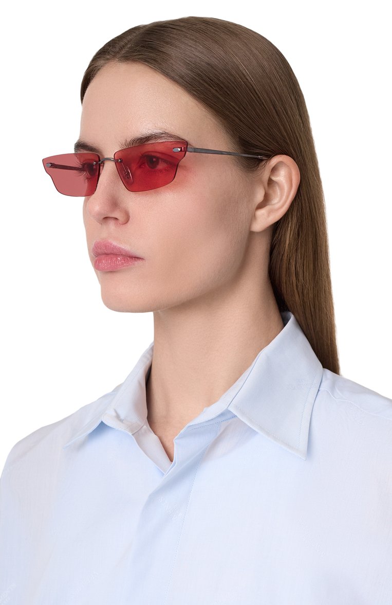 Женские солнцезащитные очки RAY-BAN красного цвета, арт. 3731-004/84 | Фото 2 (Нос: Не проставлено; Региональные ограничения белый список (Axapta Mercury): Не проставлено; Тип очков: С/з; Материал: Металл; Очки форма: Безоправные; Оптика Гендер: оптика-женское)