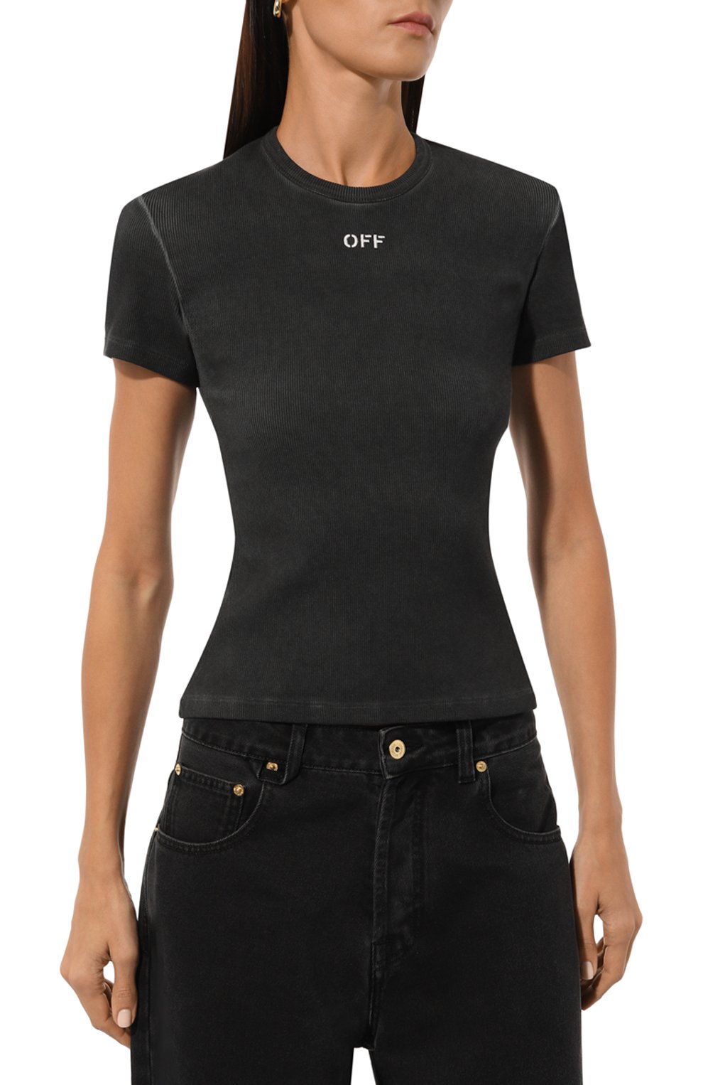 Хлопковая футболка OFF-WHITE, арт. 0WAA065F24JER001, фото 3