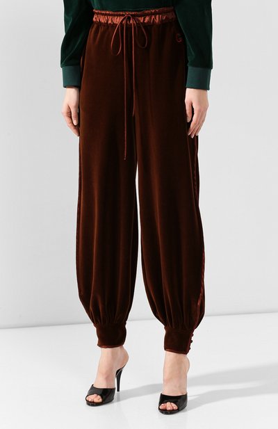Хлопковые джоггеры GUCCI коричневого цвета по цене 158400 руб., арт. 595846/XJBUH, фото 3 Хлопковые джоггеры GUCCI, арт. 595846/XJBUH, фото 3