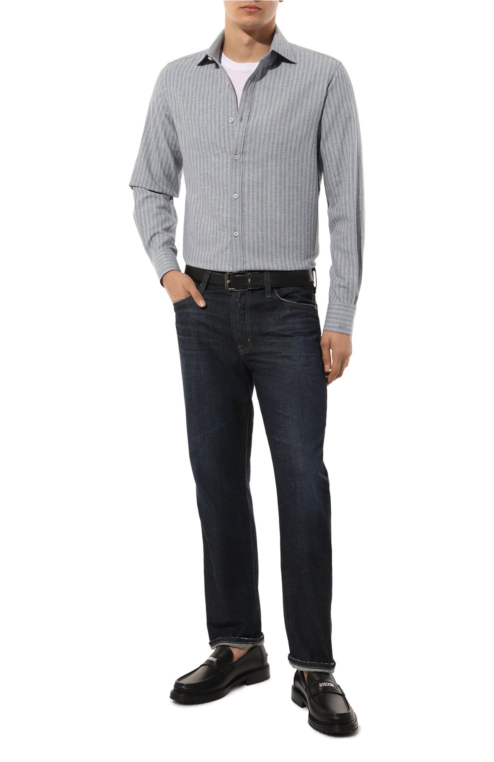 Рубашка из хлопка и льна PAUL&SHARK, арт. 14313101CF, фото 2