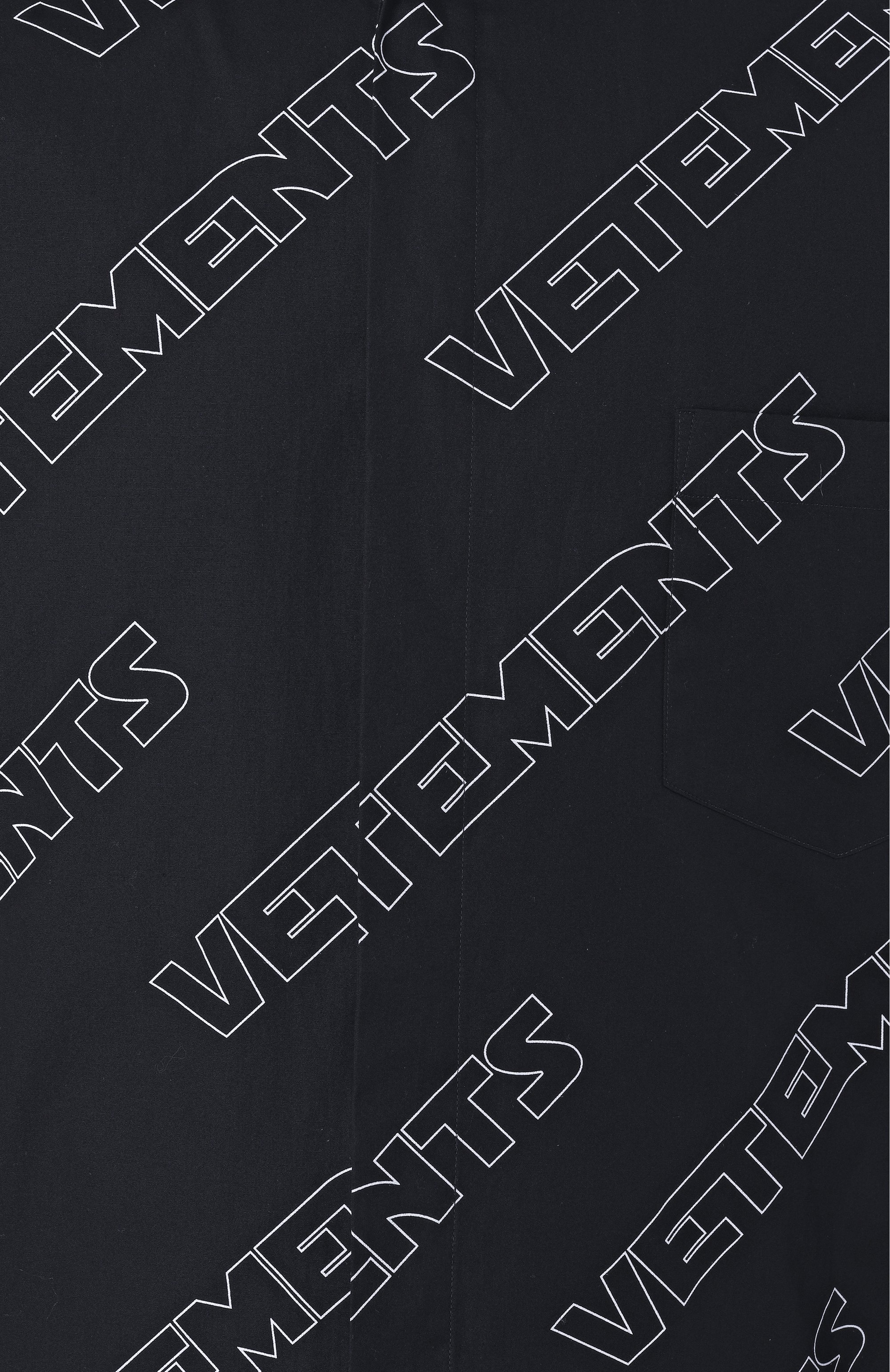 Хлопковая рубашка VETEMENTS черного цвета по цене 99500 руб., арт. UE54SH300B, фото 6 Хлопковая рубашка VETEMENTS, арт. UE54SH300B, фото 6