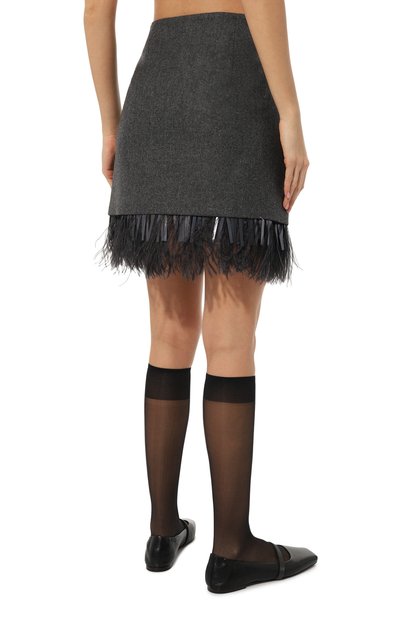 Юбка с отделкой перьями BRUNELLO CUCINELLI, арт. MD588G3702, фото 4
