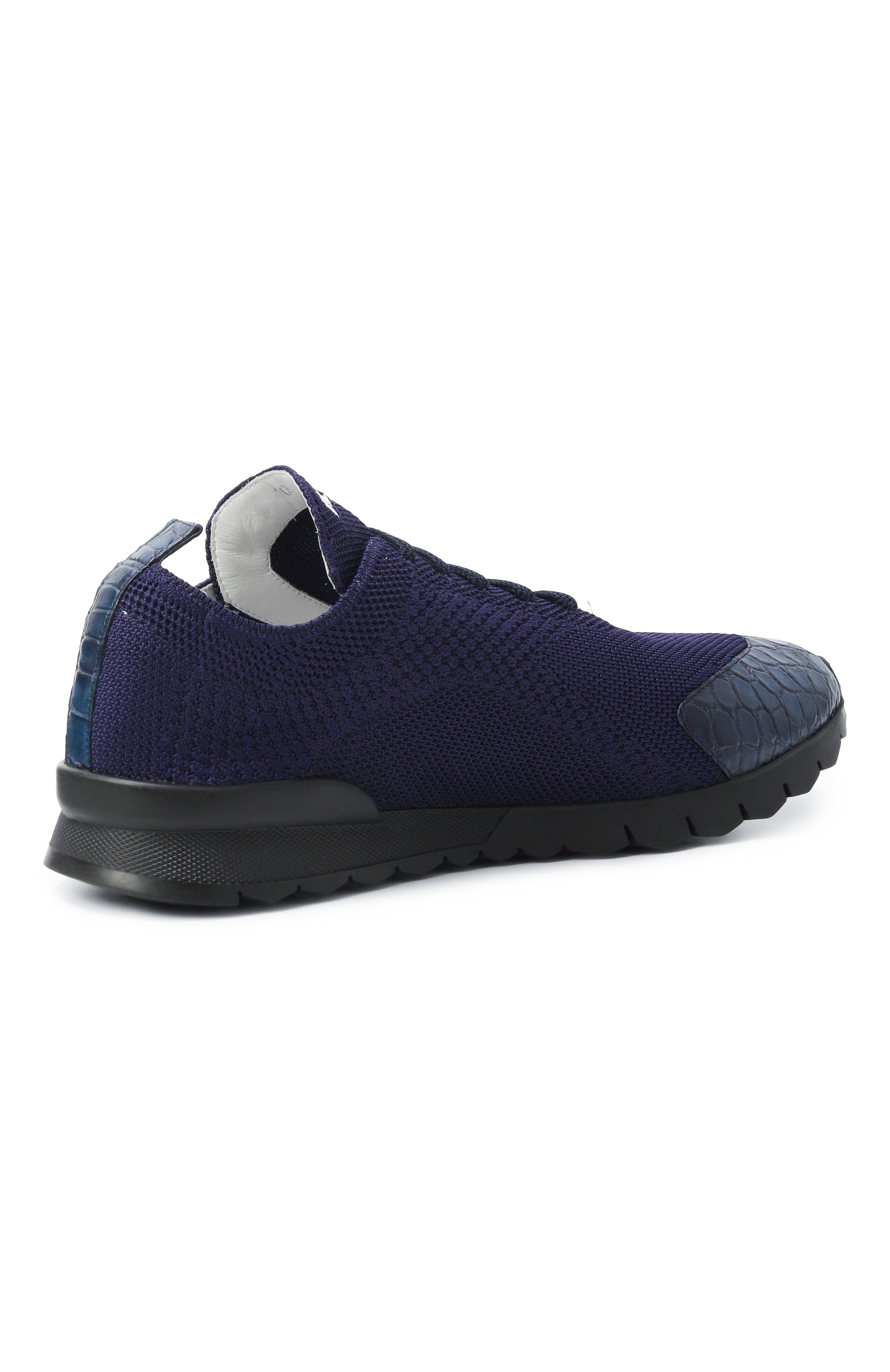 Текстильные кроссовки с отделкой из аллигатора KITON, арт. USSFITBN0134202, фото 5