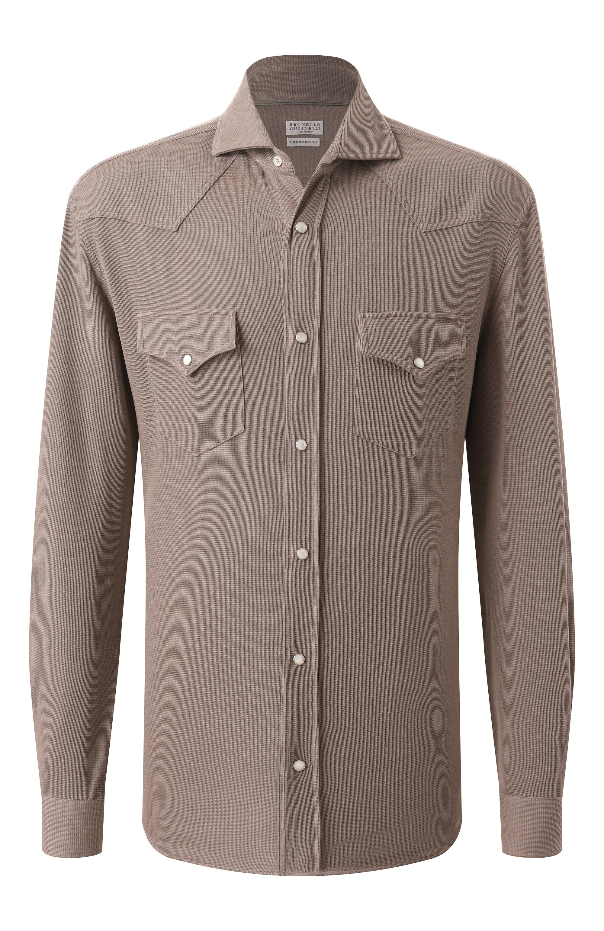 Рубашка из хлопка и шелка BRUNELLO CUCINELLI, арт. MW8666666, фото 1