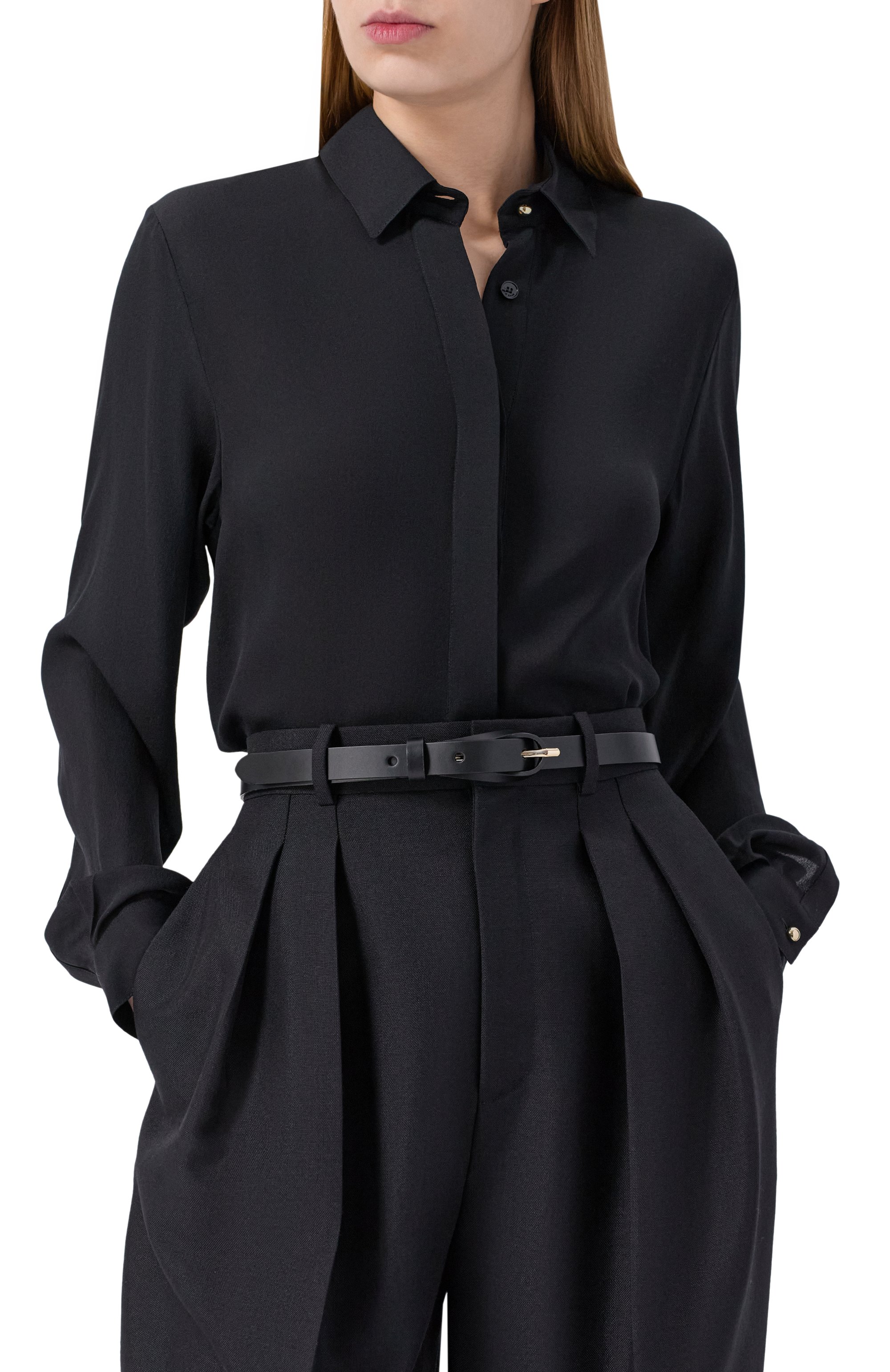 Кожаный ремень LORENA ANTONIAZZI черного цвета по цене 33000 руб., арт. CT02B/9642, фото 2 Кожаный ремень LORENA ANTONIAZZI, арт. CT02B/9642, фото 2