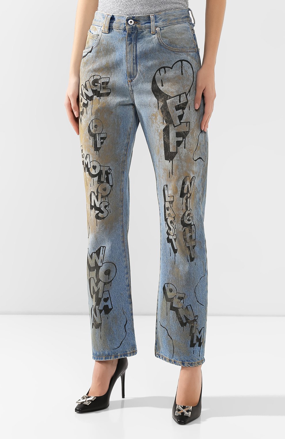 Джинсы OFF-WHITE голубого цвета по цене 46750 руб., арт. 0WYA012F197730627110, фото 3 Джинсы OFF-WHITE, арт. 0WYA012F197730627110, фото 3