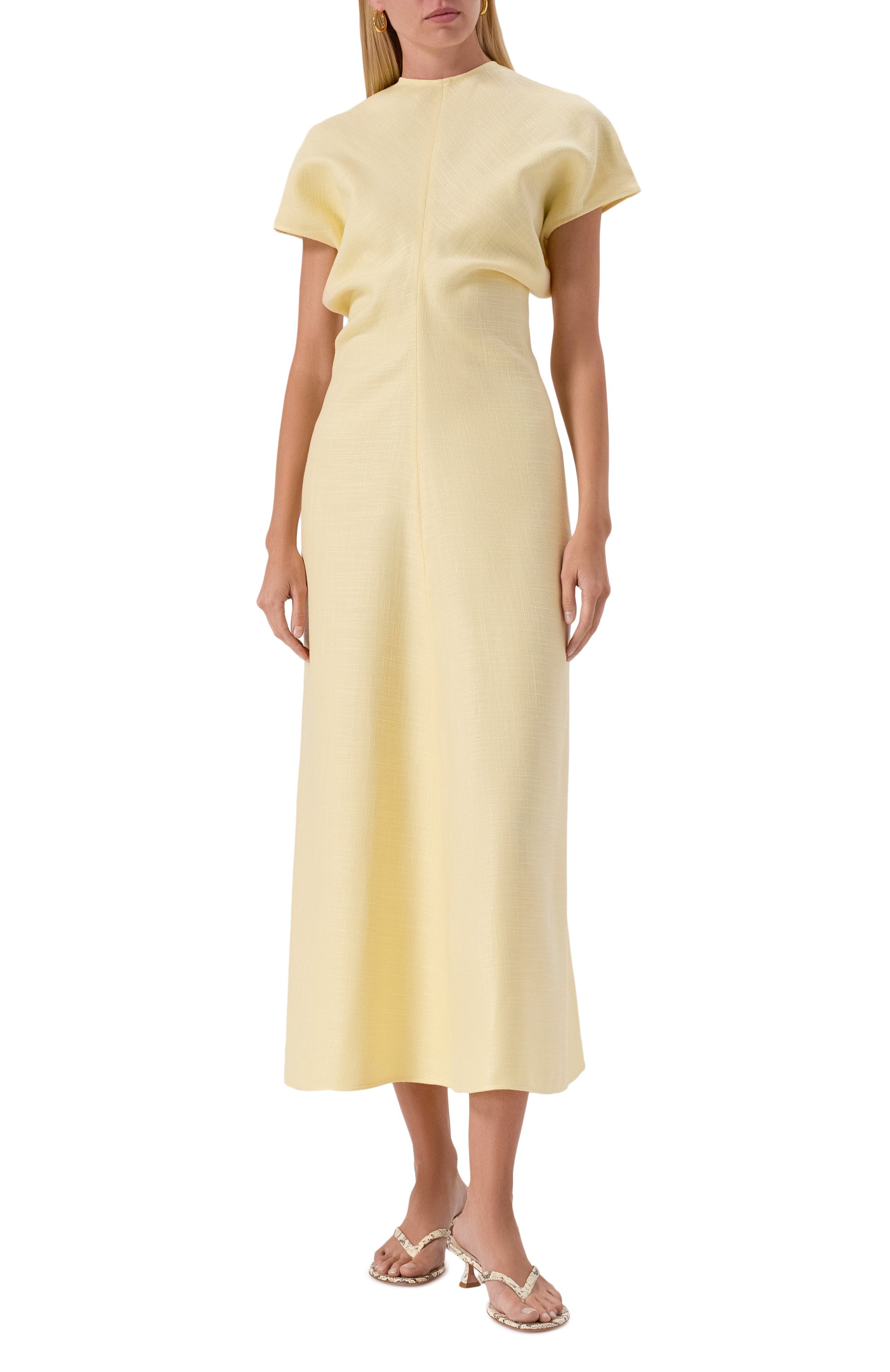 Платье из вискозы и льна TOTEME, арт. 253-WRD1103-FB0461, фото 3