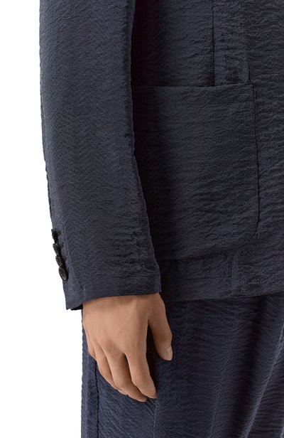 Однобортный пиджак GIORGIO ARMANI темно-синего цвета по цене 325500 руб., арт. GM001935/TE23168, фото 5 Однобортный пиджак GIORGIO ARMANI, арт. GM001935/TE23168, фото 5