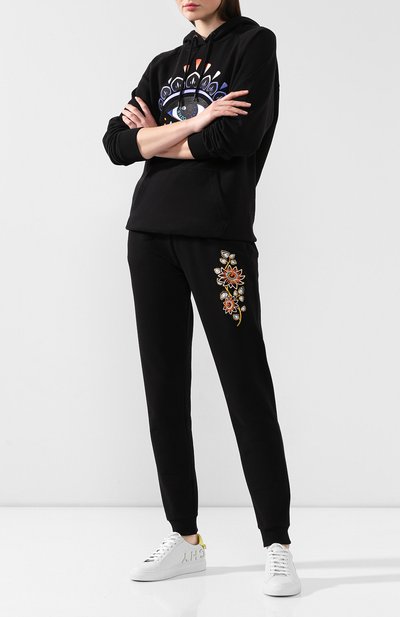 Хлопковые джоггеры KENZO черного цвета по цене 22350 руб., арт. F962PA721962, фото 2 Хлопковые джоггеры KENZO, арт. F962PA721962, фото 2