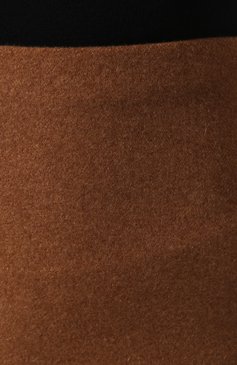 Женская кашемировая юбка GIORGIO ARMANI коричневого цвета, арт. 9WHNN02C/T0020 | Фото 5 (Материал внешний: Шерсть, Кашемир; Материал внутренний: Не назначено; Женское Кросс-КТ: Юбка-одежда; Материал сплава: Проставлено; Длина Ж (юбки, платья, шорты): Миди; Драгоценные камни: Проставлено; Материал подклада: Купро; Статус проверки: Проверена категория)