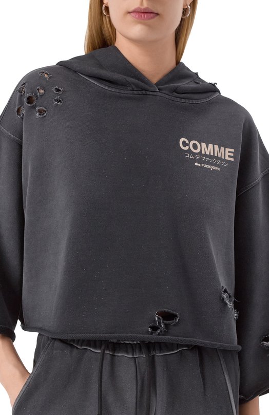 Хлопковое худи Comme des Fuckdown CFABW01235 Серый  CFABW01235 Фото 5