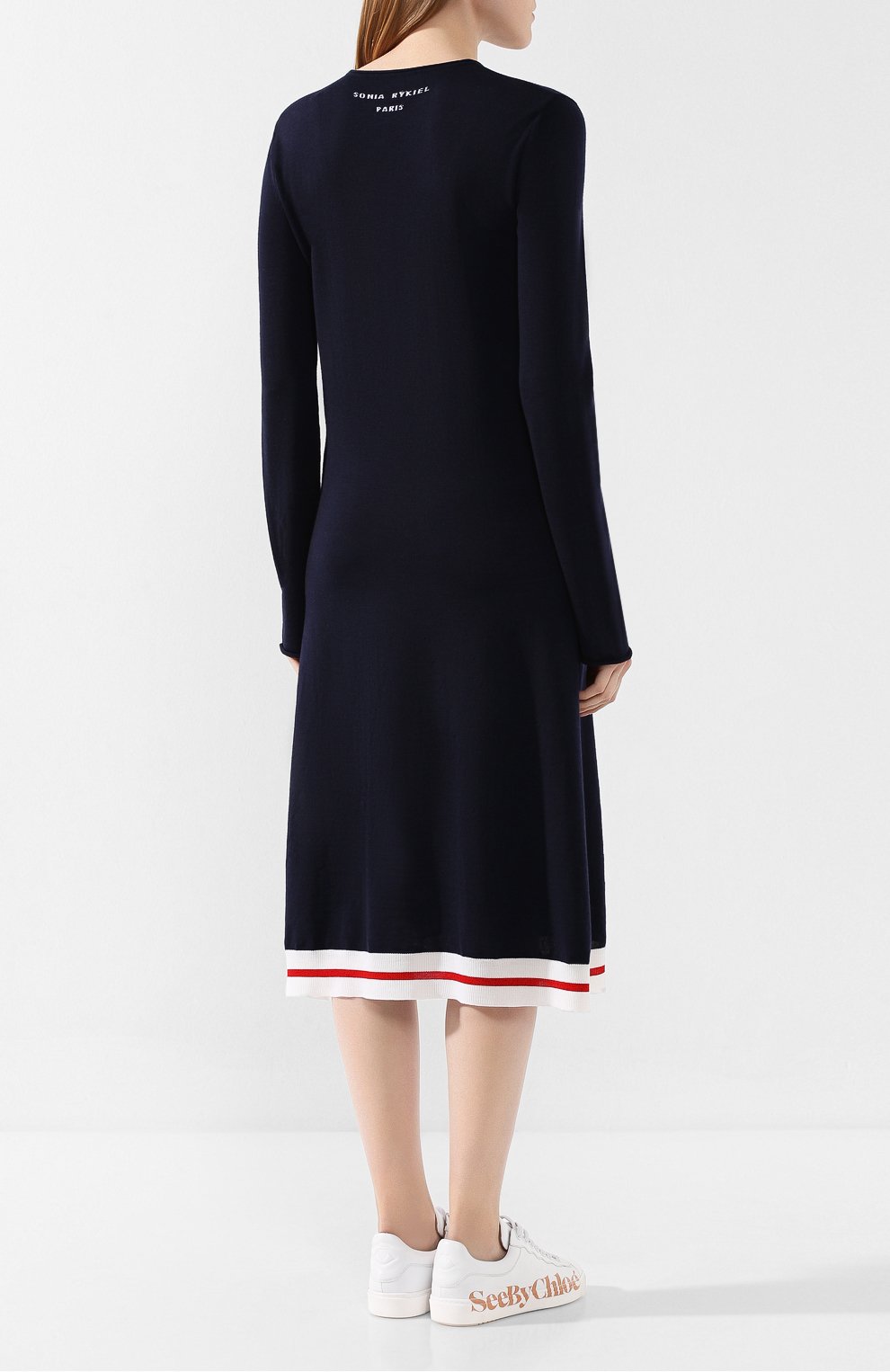 Шерстяное платье SONIA RYKIEL синего цвета по цене 78600 руб., арт. 13152421-PA, фото 4 Шерстяное платье SONIA RYKIEL, арт. 13152421-PA, фото 4