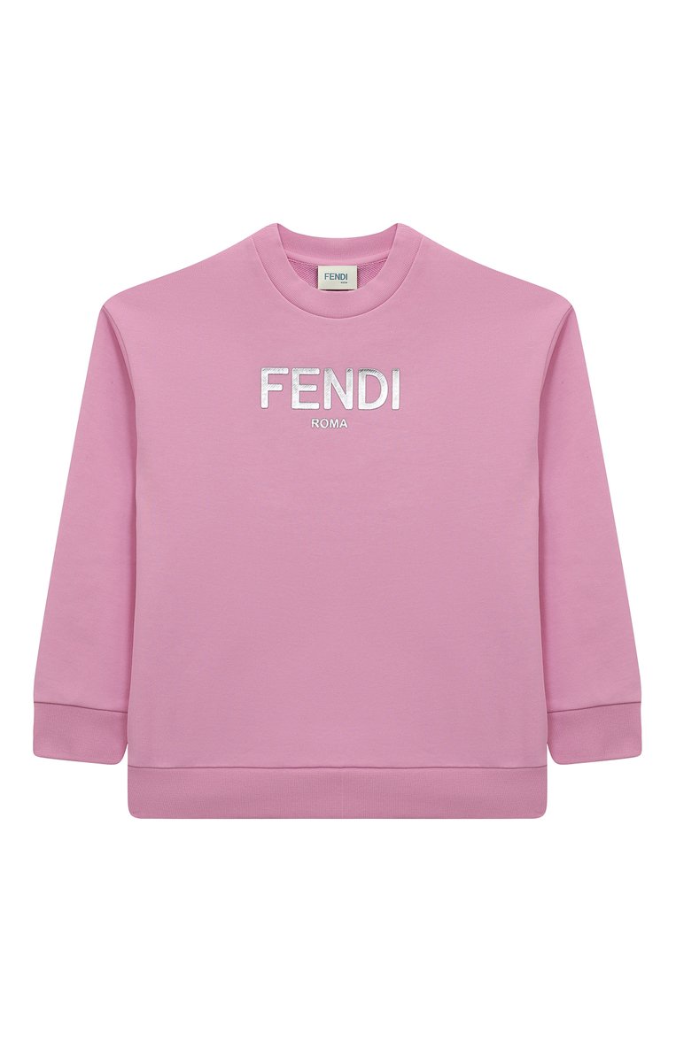 Детского хлопковый свитшот FENDI розового цвета, арт. JUH051/5V0/4-6 | Фото 1 (Материал сплава: Проставлено; Материал внешний: Хлопок; Девочки Кросс-КТ: Свитшот-одежда; Нос: Не проставлено)