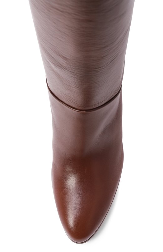 Кожаные ботфорты Eve 85 Chloé CHC24W03P00 Коричневый  CHC24W03P00 Фото 6