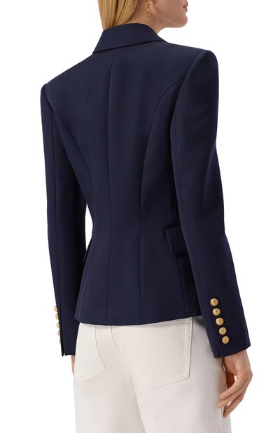 Шерстяной жакет BALMAIN синего цвета по цене 276000 руб., арт. XF1SG000/WB08, фото 4 Шерстяной жакет BALMAIN, арт. XF1SG000/WB08, фото 4