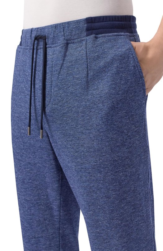 Брюки изо льна и хлопка Andrea Campagna 20M732.ZQ00.CAMP._001 Синий  20M732.ZQ00.CAMP._001 Фото 5