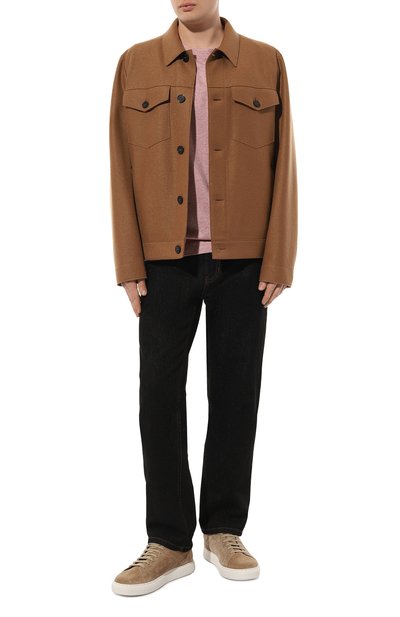 Мужская футболка изо льна и хлопка BRUNELLO CUCINELLI, арт. MW8351308