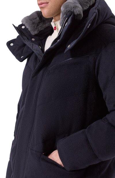 Пуховик с отделкой из кролика KITON, арт. UGK147K0260H02, фото 5