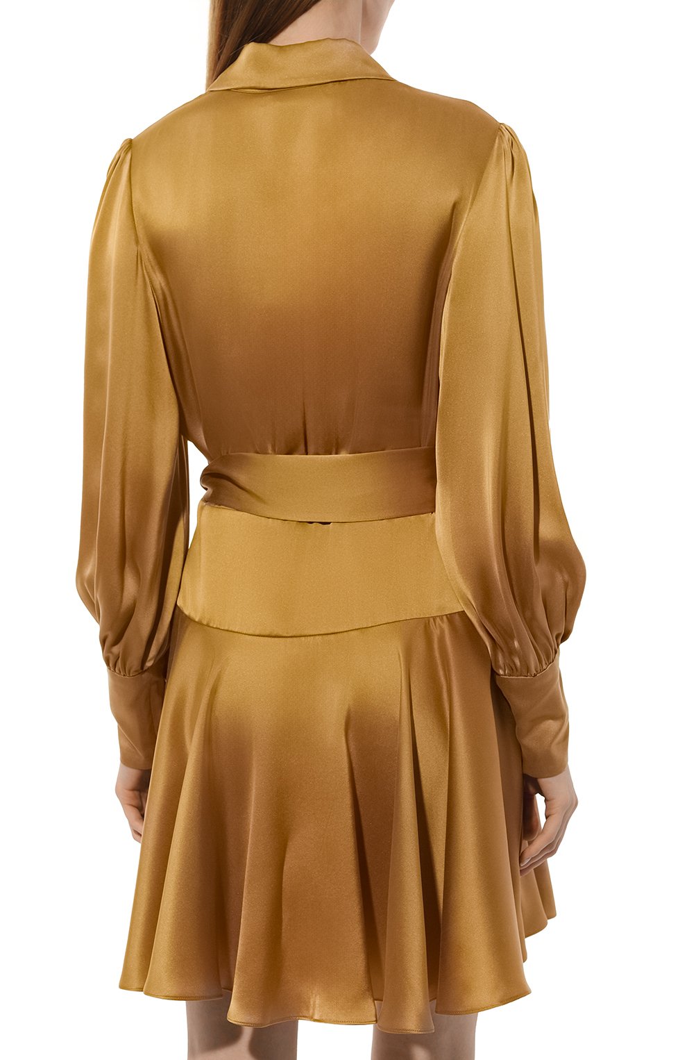 Атласное платье ZIMMERMANN золотого цвета по цене 106500 руб., арт. 8067DRS24, фото 4 Атласное платье ZIMMERMANN, арт. 8067DRS24, фото 4