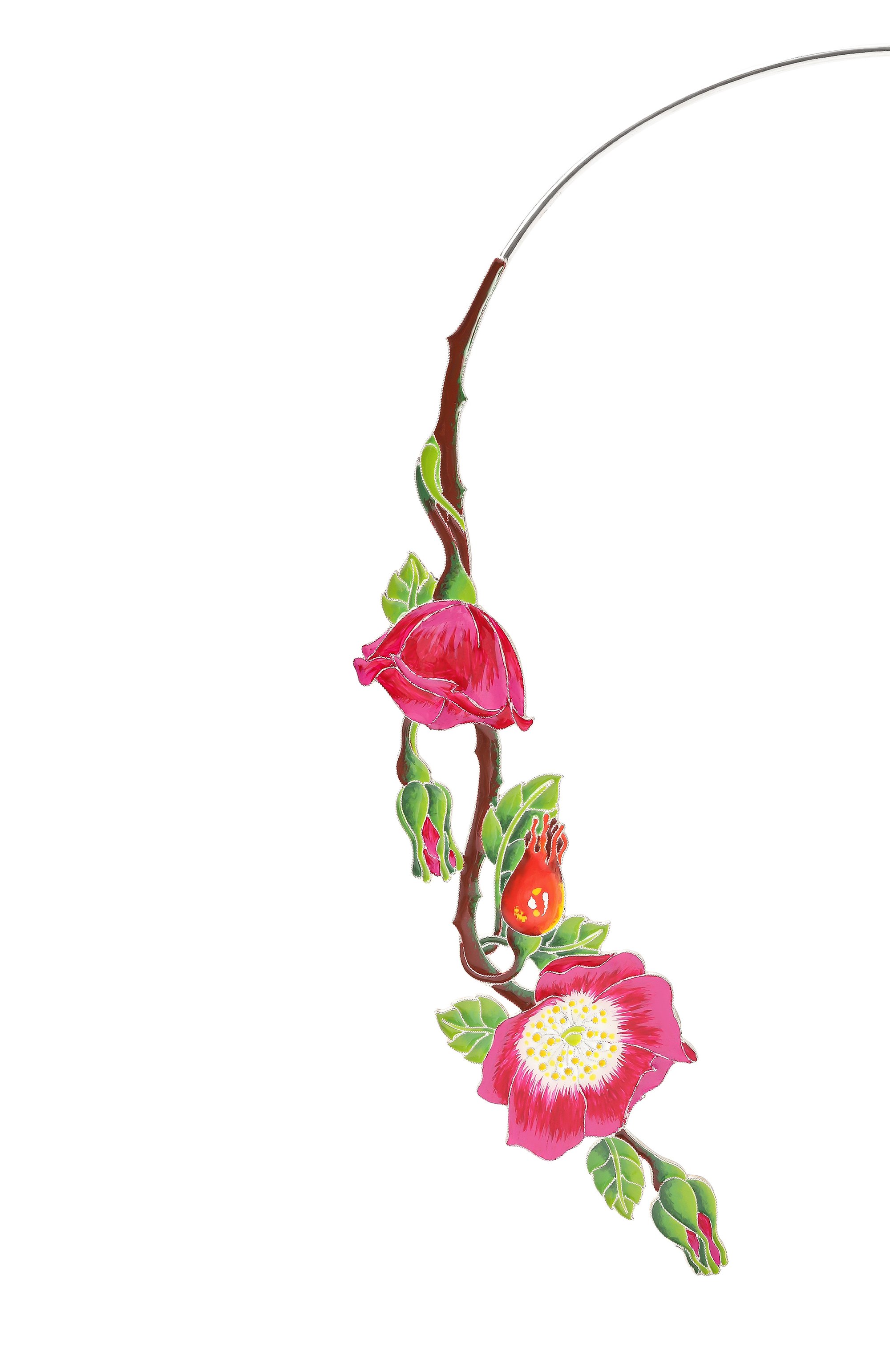 Колье шиповник РУССКИЕ САМОЦВЕТЫ разноцветного цвета по цене 100200 руб., арт. 41726, фото 3 Колье шиповник РУССКИЕ САМОЦВЕТЫ, арт. 41726, фото 3