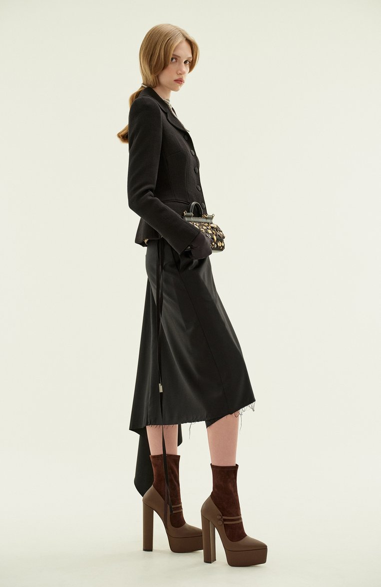 Шерстяная юбка ANN DEMEULEMEESTER, арт. 2402-W-SK06-FA515-099, фото 1