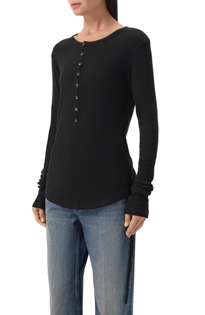 Хлопковый лонгслив-хенли ANN DEMEULEMEESTER, арт. B0014225/FA659, фото 3